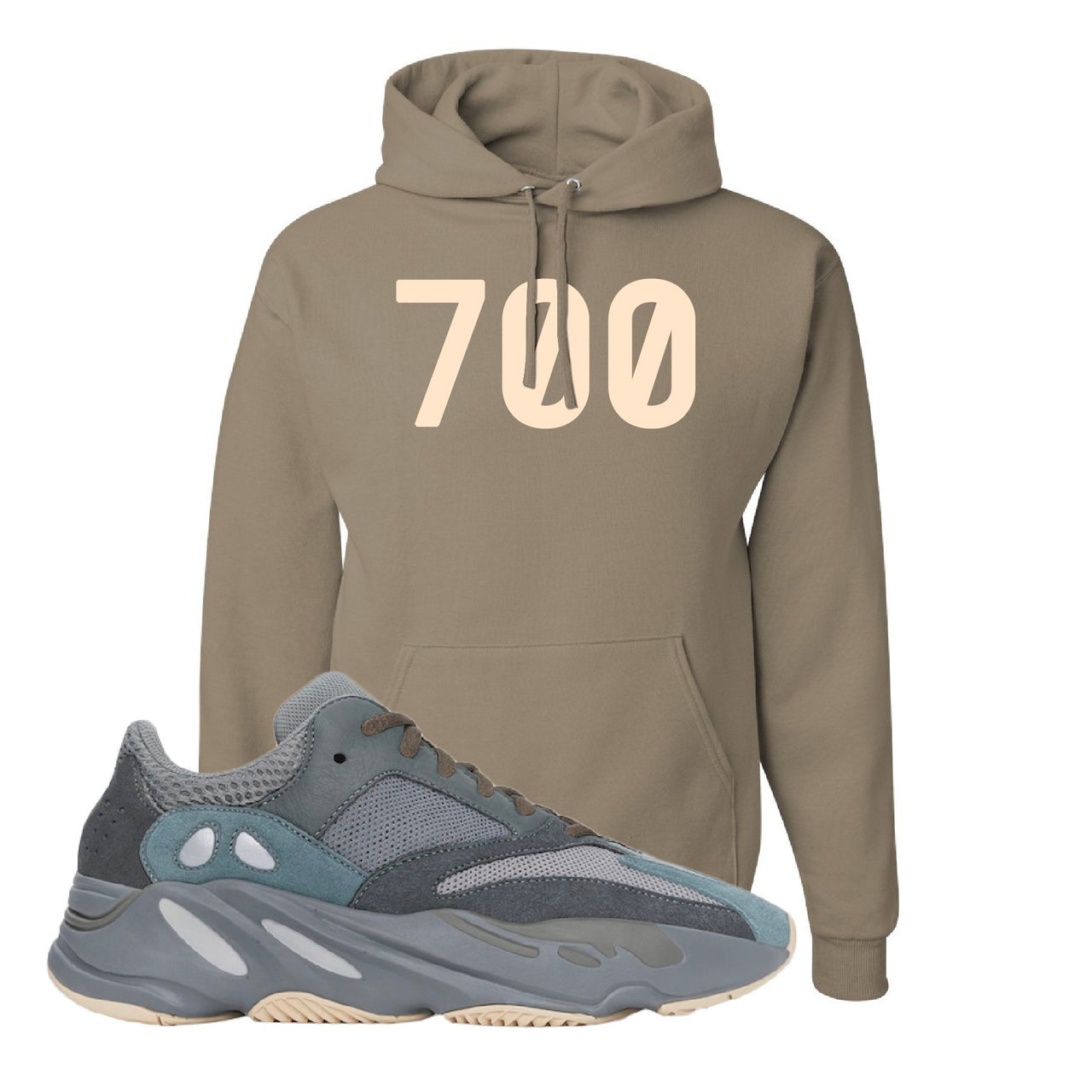 Yeezy Boost 700 Teal Blue 700 Khaki Sneaker Hook Up Pullover Hoodie