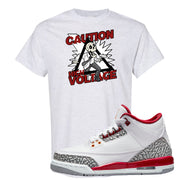 Cardinal Red 3s T Shirt | Caution High Voltage, Ash