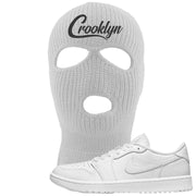 Triple White Golf Low 1s Ski Mask | Crooklyn, White