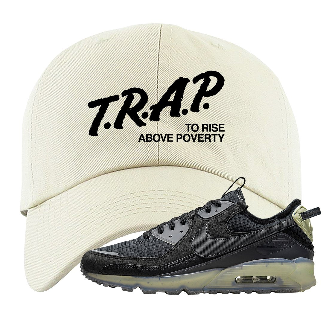 Terrascape Lime Ice 90s Dad Hat | Trap To Rise Above Poverty, White