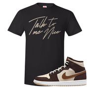 Brown Fleece Mid 1s T Shirt | Talk To Me Nice, Black