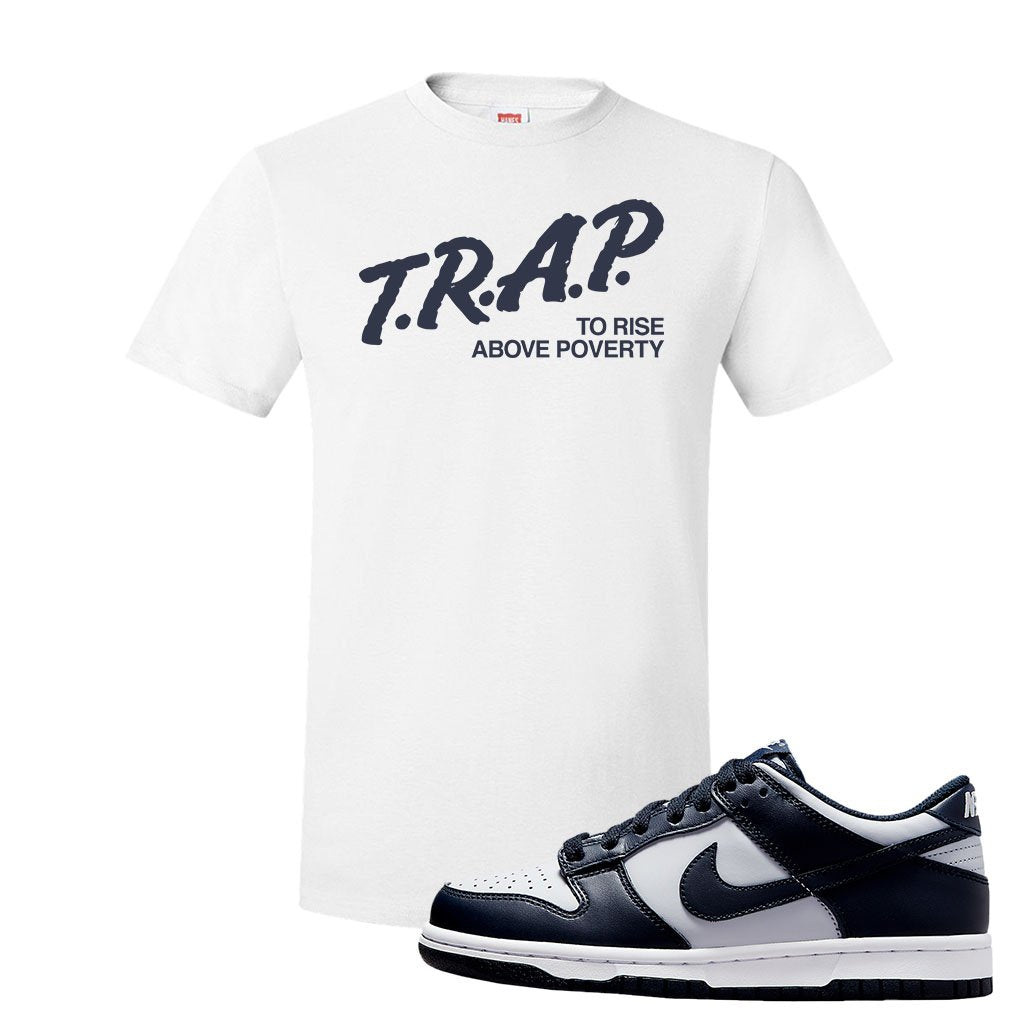 SB Dunk Low Georgetown T Shirt | Trap To Rise Above Poverty, White