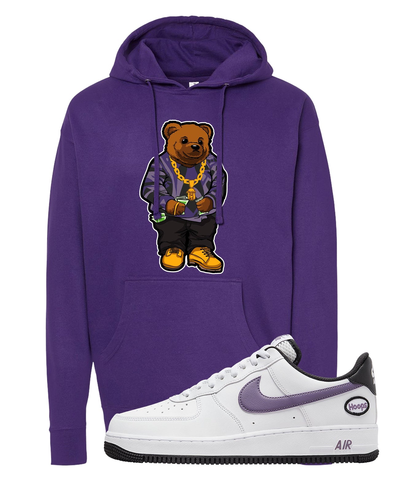 Canyon Purple Hoop AF1s Hoodie | Sweater Bear, Purple