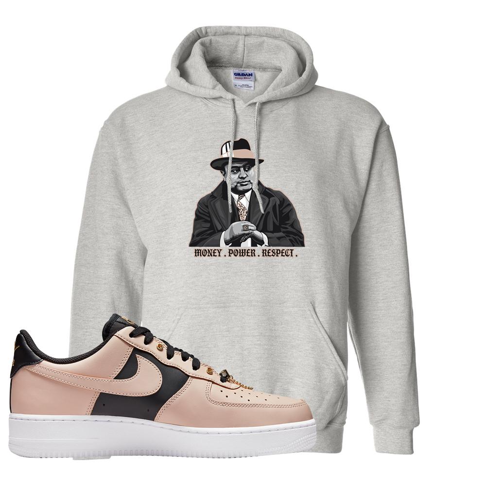 Air Force 1 Low Bling Tan Leather Hoodie | Capone Illustration, Ash