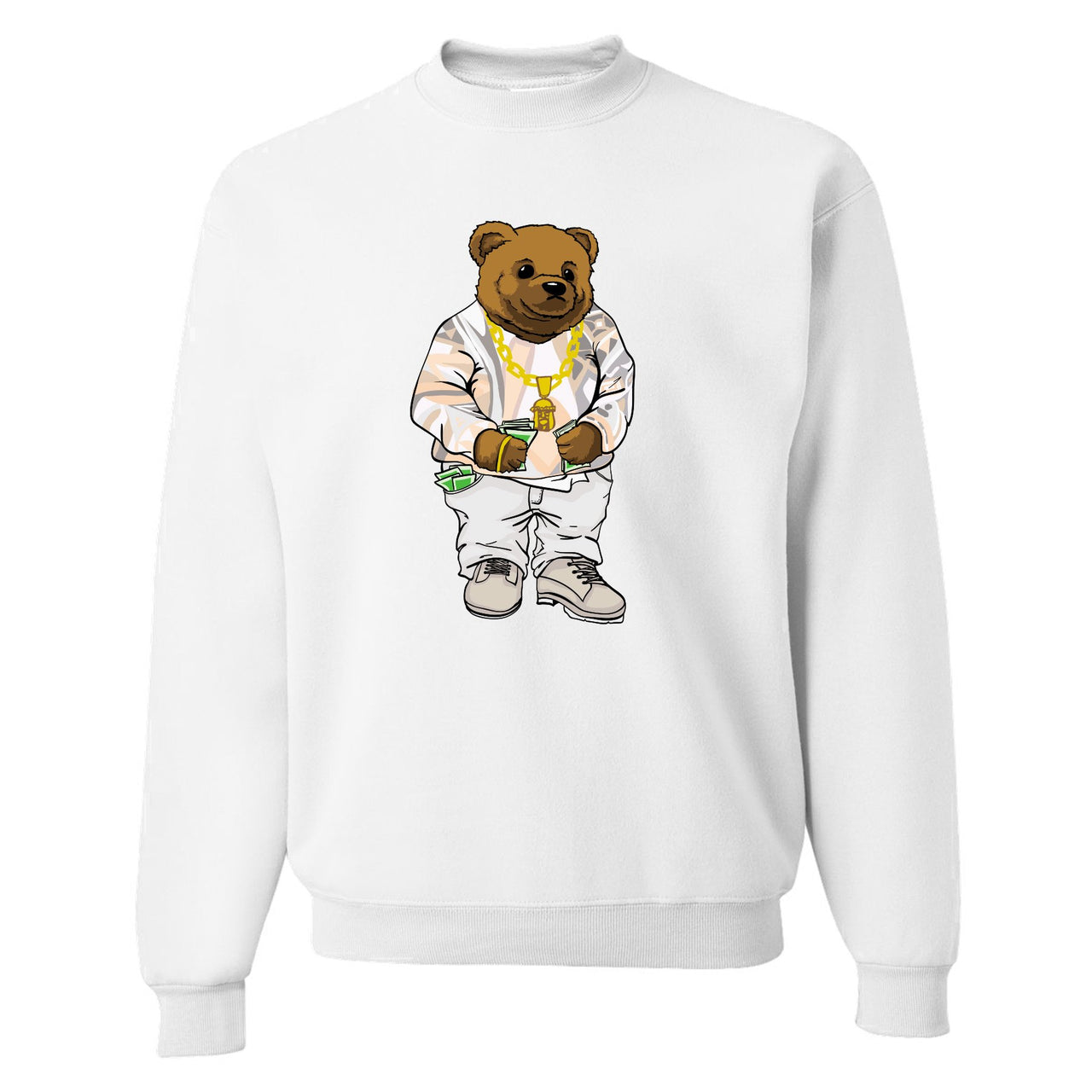 Hyperspace 350s Crewneck Sweater | Sweater Bear, White