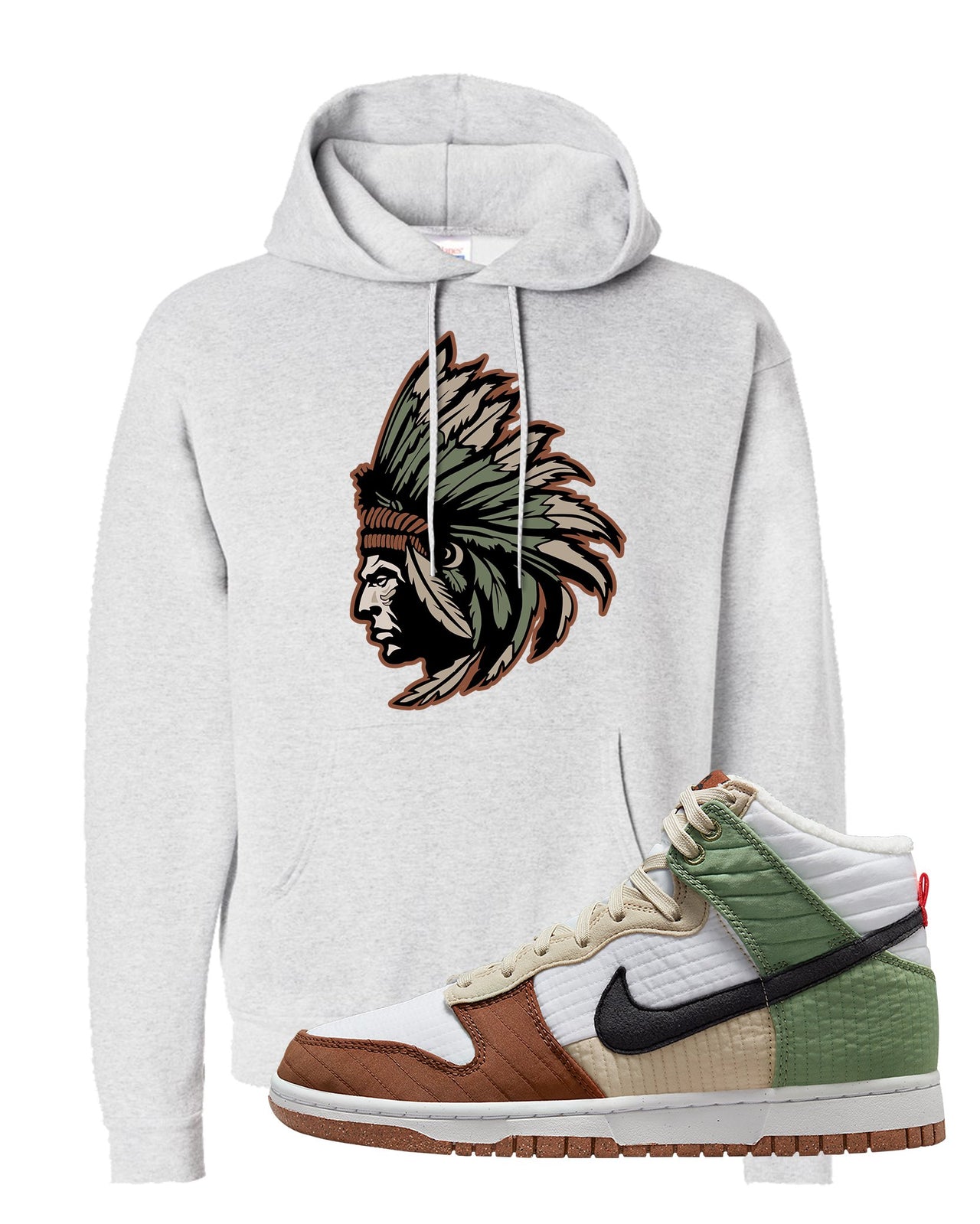 Toasty High Dunks Hoodie | Indian Chief, Ash