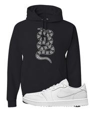 Triple White Golf Low 1s Hoodie | Coiled Snake, Black