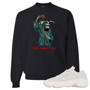 Bone White 500s Crewneck Sweatshirt | God Wants You Reaper, Black