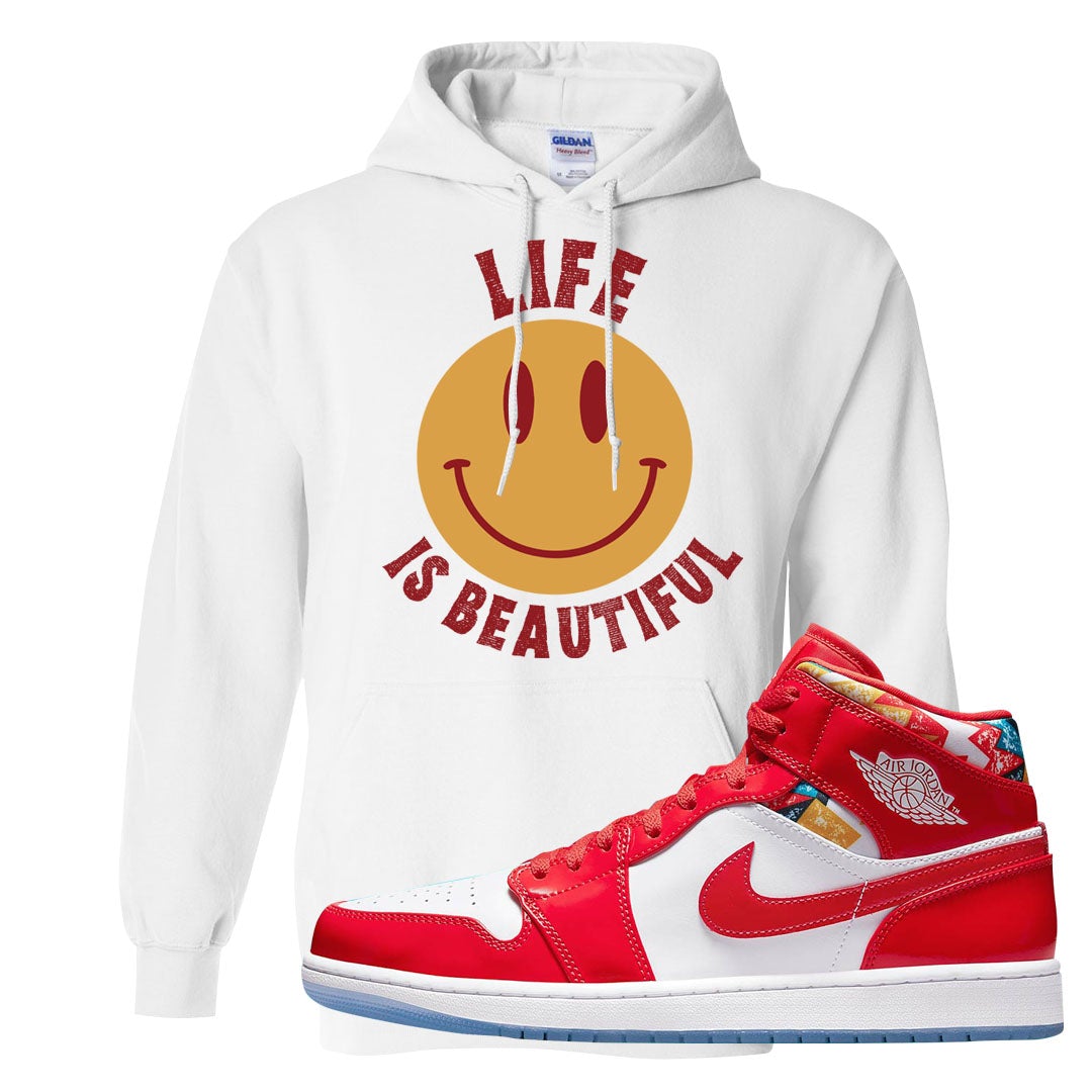 Barcelona Sweater Mid 1s Hoodie | Smile Life Is Beautiful, White