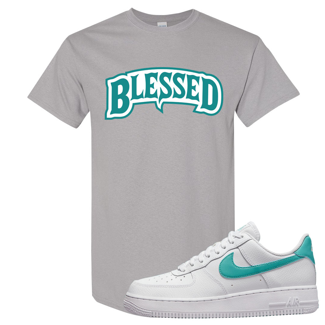 Washed Teal Low 1s T Shirt | Blessed Arch, Gravel