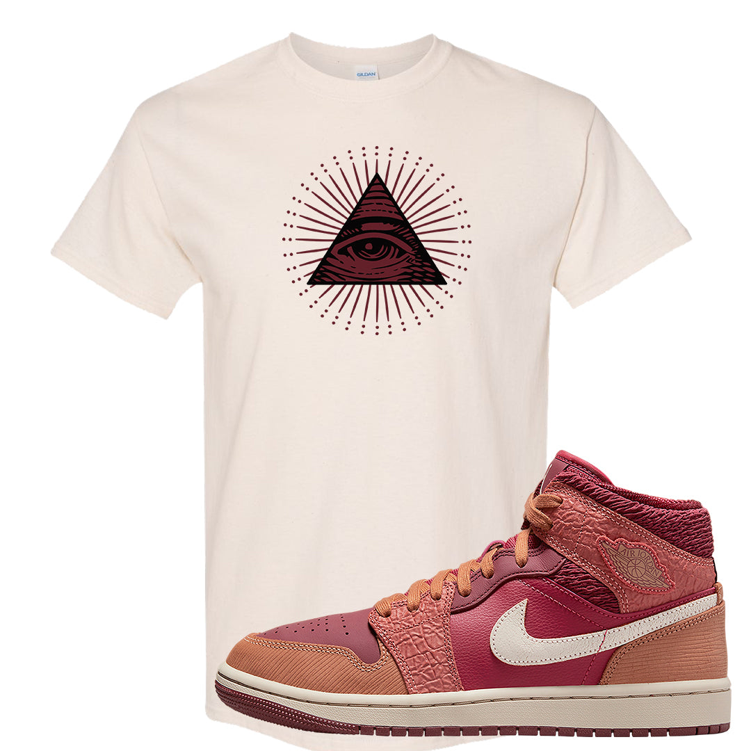 Africa Mid 1s T Shirt | All Seeing Eye, Natural