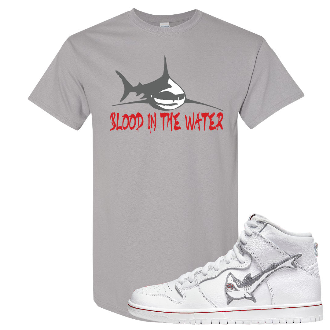 Shark High Dunks T Shirt | Blood In The Water, Gravel