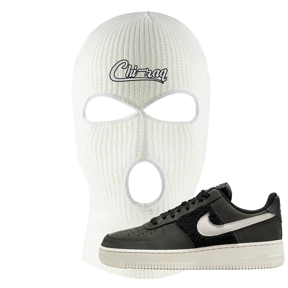Furry Black Light Bone Low AF 1s Ski Mask | Chiraq, White