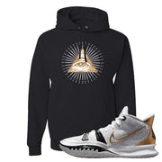 White Black Metallic Gold Kyrie 7s Hoodie | All Seeing Eye, Black