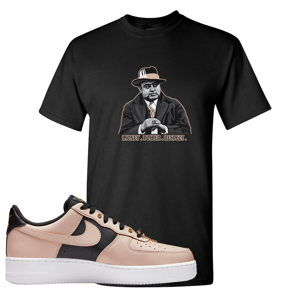 Air Force 1 Low Bling Tan Leather T Shirt | Capone Illustration, Black
