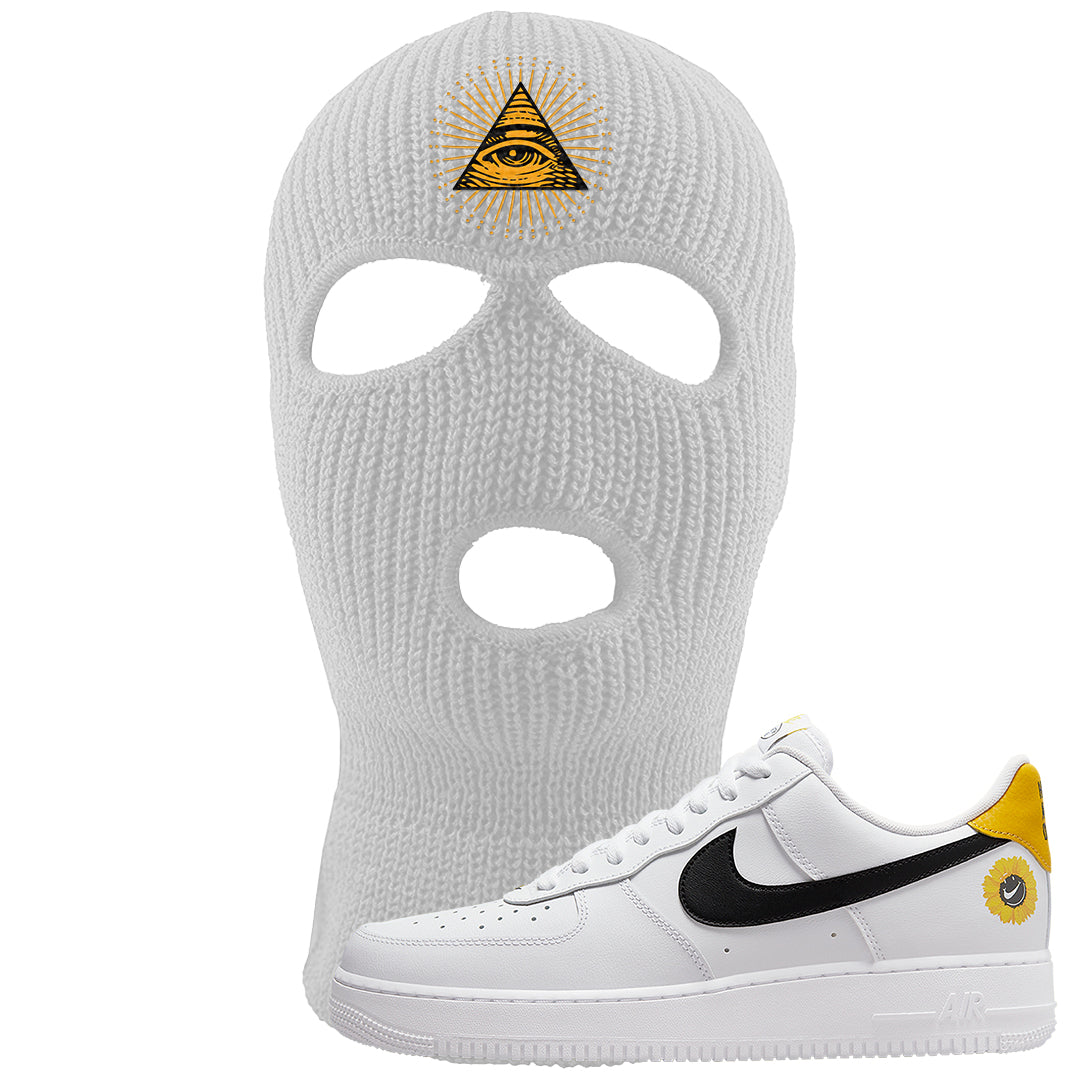 Have A Nice Day AF1s Ski Mask | All Seeing Eye, White