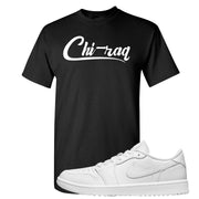 Triple White Golf Low 1s T Shirt | Chiraq, Black