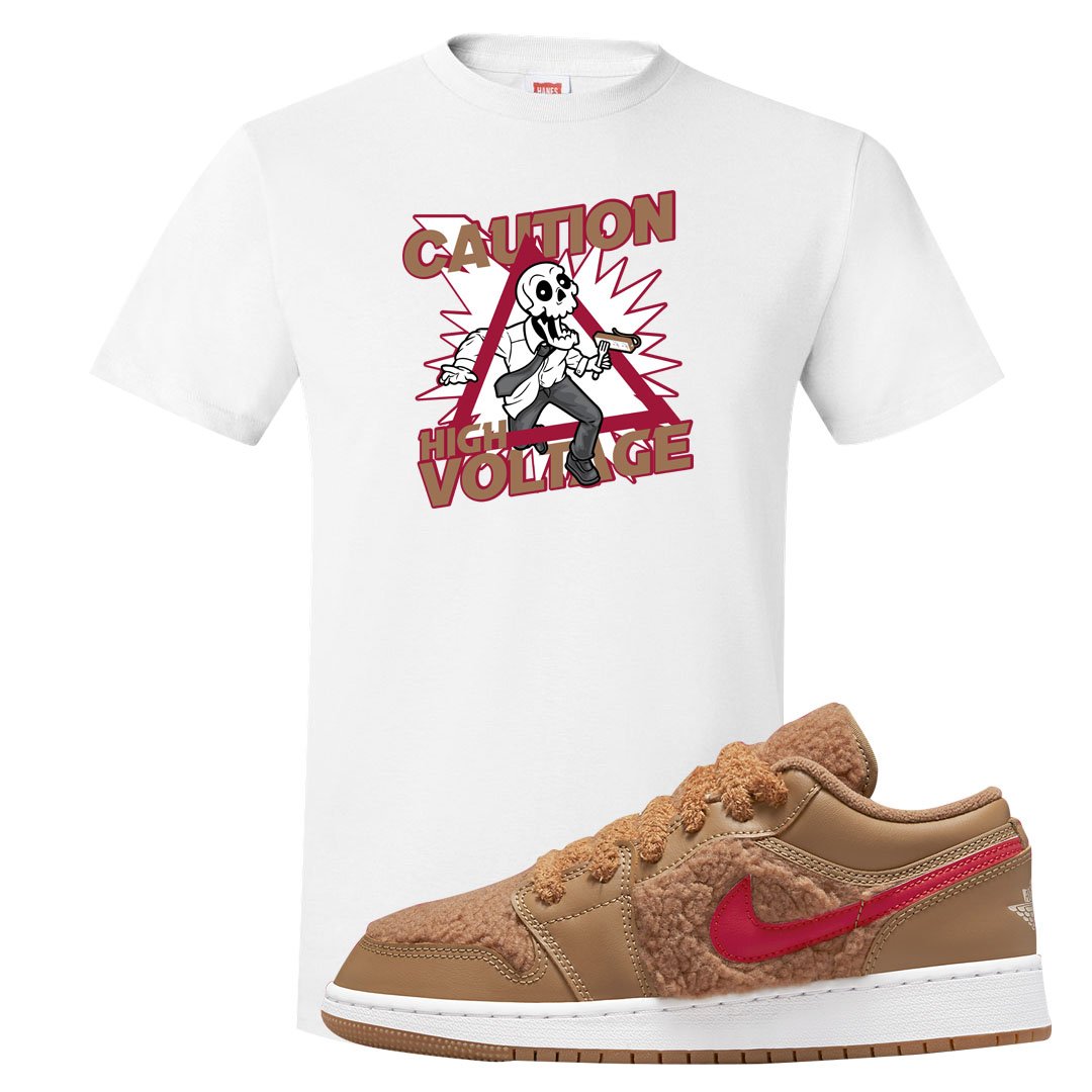 Teddy Bear Low 1s T Shirt | Caution High Voltage, White