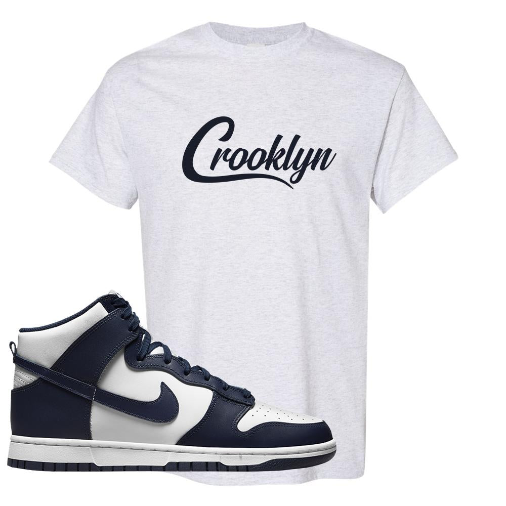 Midnight Navy High Dunks T Shirt | Crooklyn, Ash
