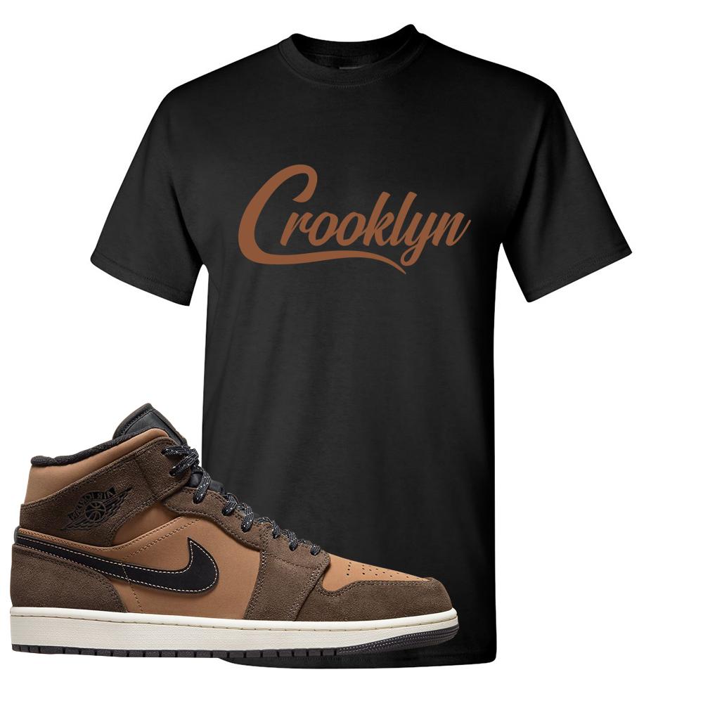 Earthy Brown Mid 1s T Shirt | Crooklyn, Black