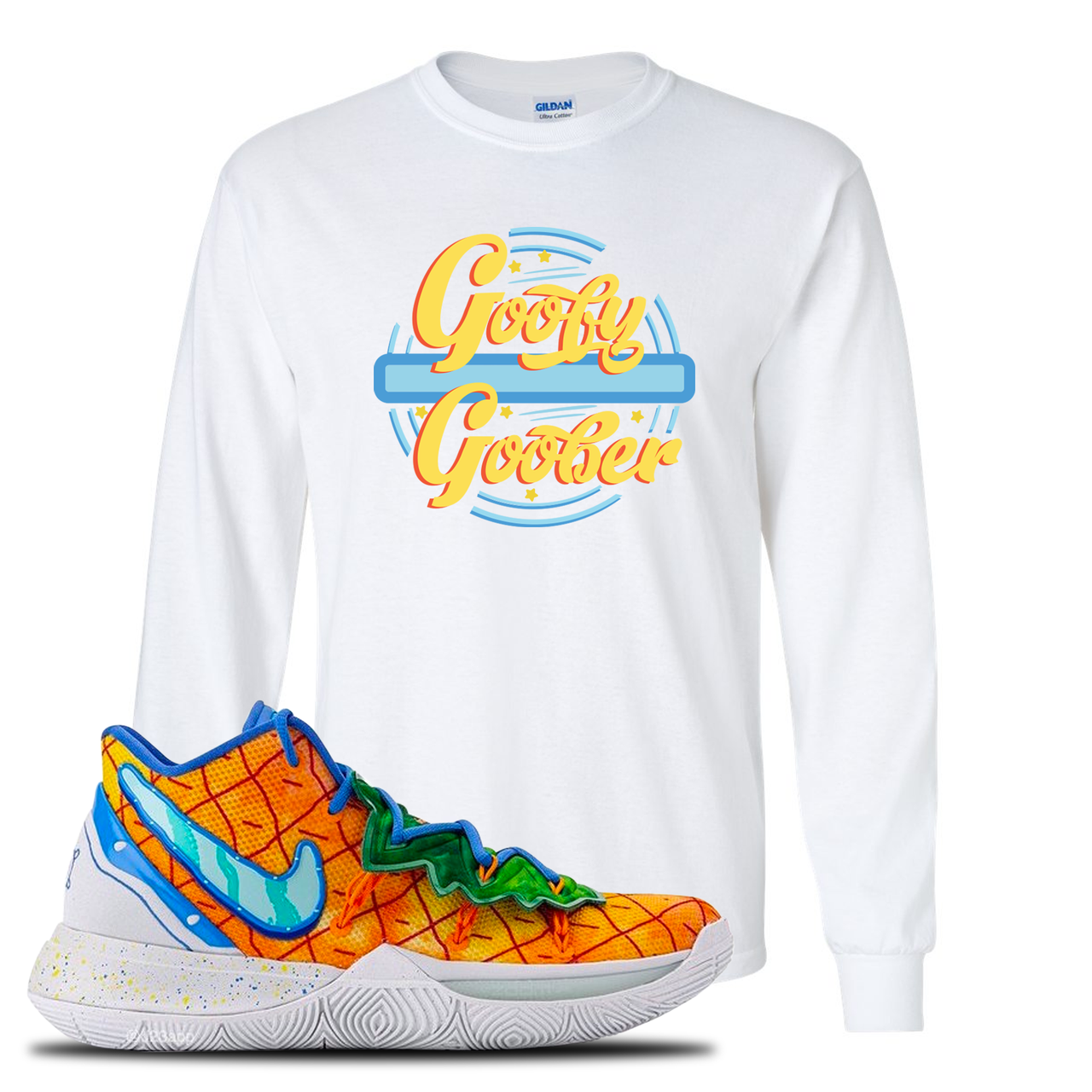 Kyrie 5 Pineapple House Goofy Goober White Sneaker Hook Up Longsleeve T-Shirt