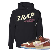 Chocolate Milk Mid Dunks Hoodie | Trap To Rise Above Poverty, Black