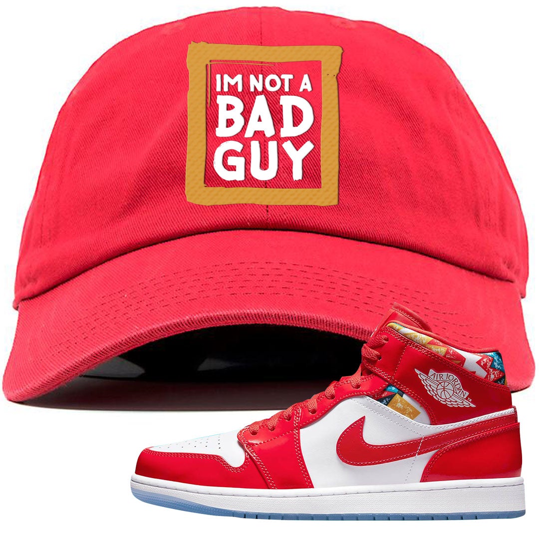 Barcelona Sweater Mid 1s Dad Hat | I'm Not A Bad Guy, Red