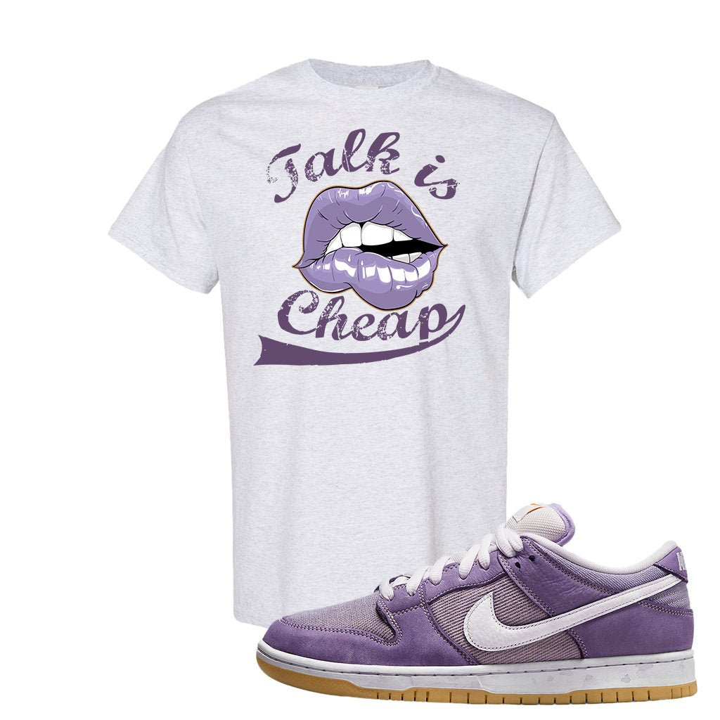 Unbleached Purple Lows T Shirt | Talk Lips, Ash