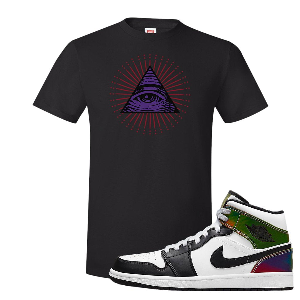 Color Change Mid 1s T Shirt | All Seeing Eye, Black