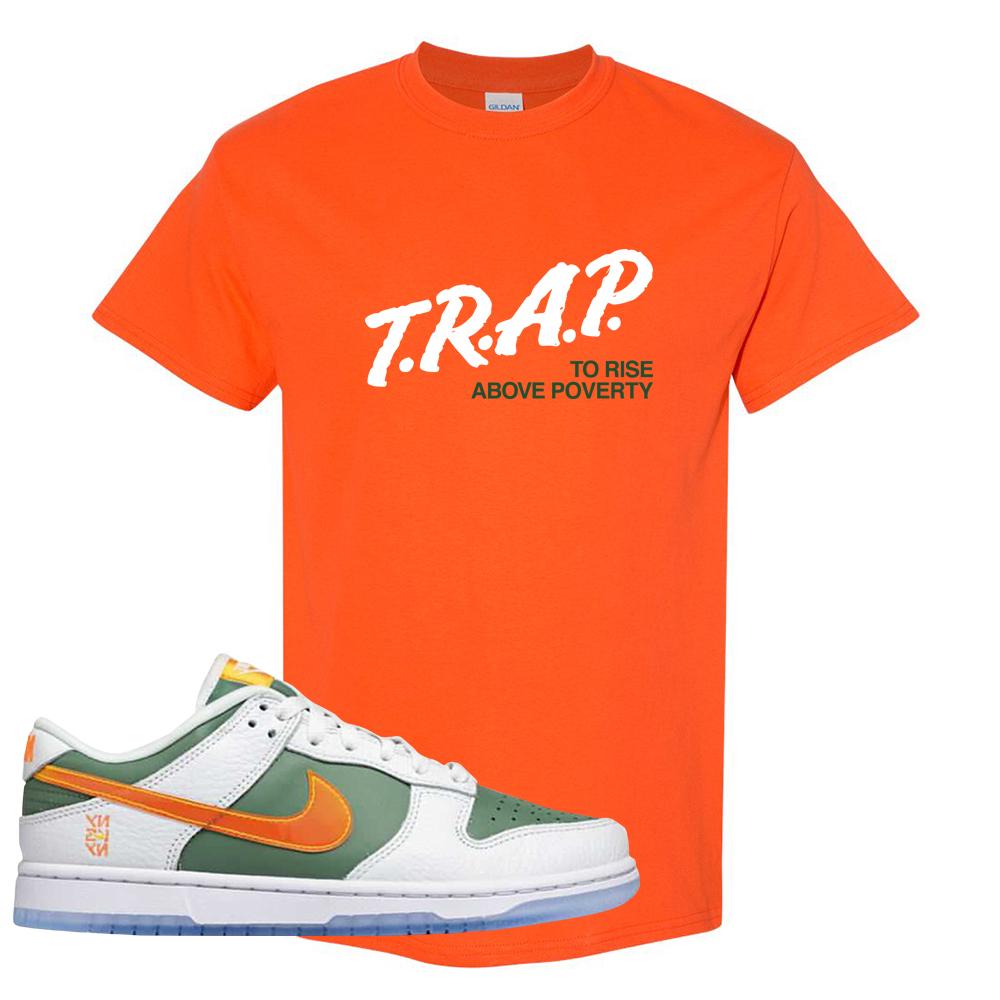 SB Dunk Low NY vs NY T Shirt | Trap To Rise Above Poverty, Orange