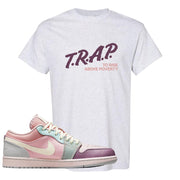 Air Jordan 1 Low Pastel T Shirt | Trap To Rise Above Poverty, Ash