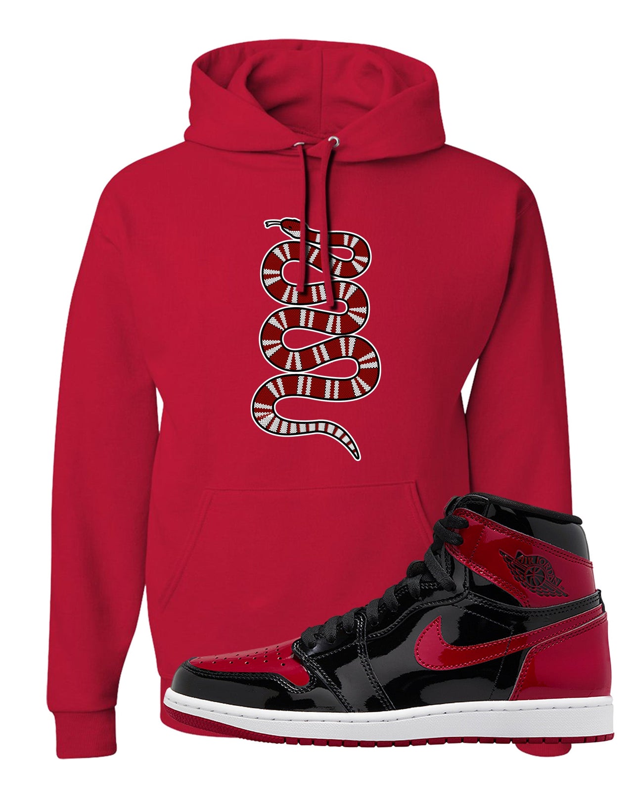 Patent Bred 1s Hoodie | Coiled Snake, Red