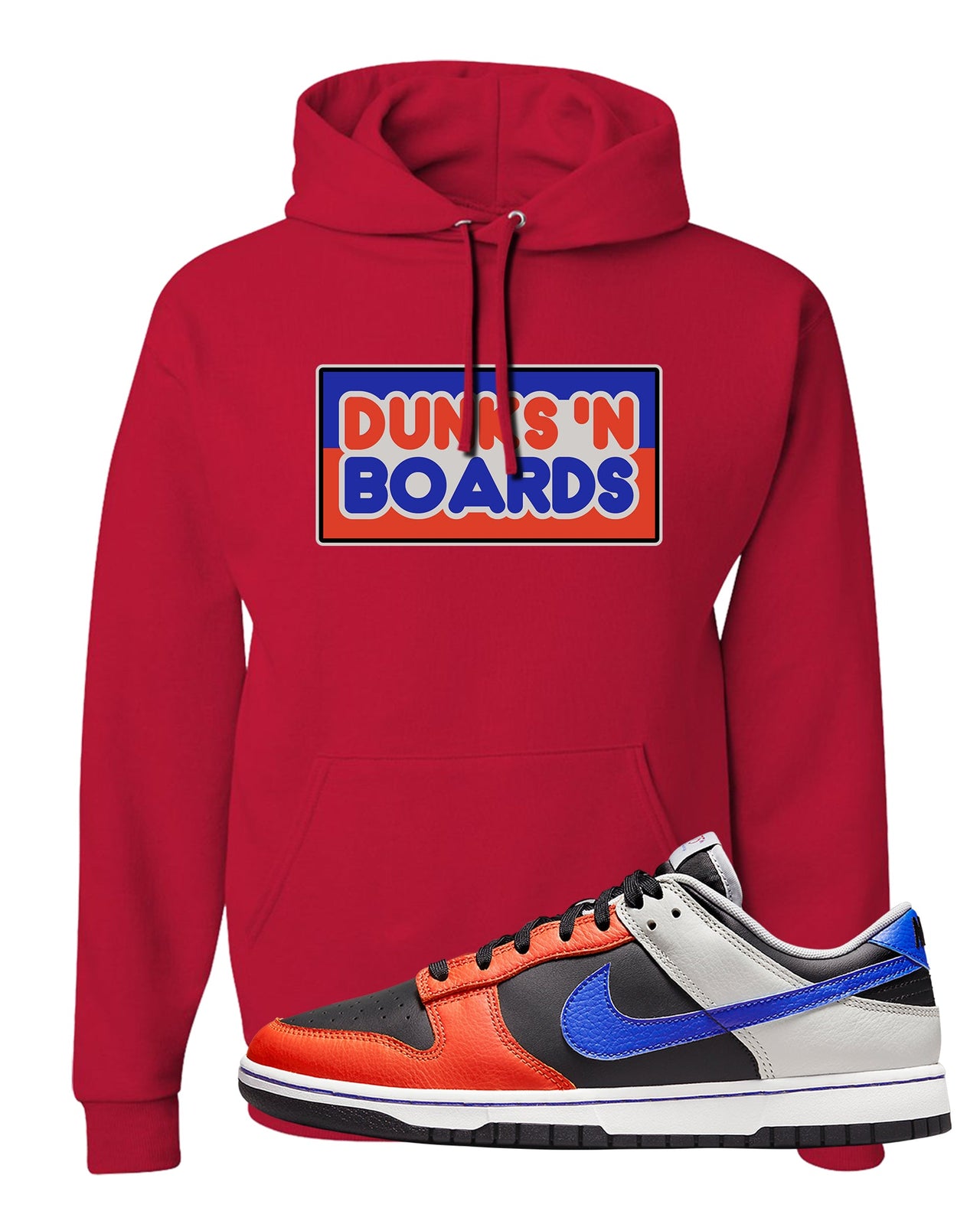 75th Anniversary Low Dunks Hoodie | Dunks N Boards, Red
