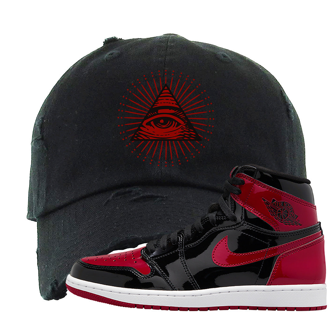 Patent Bred 1s Distressed Dad Hat | All Seeing Eye, Black