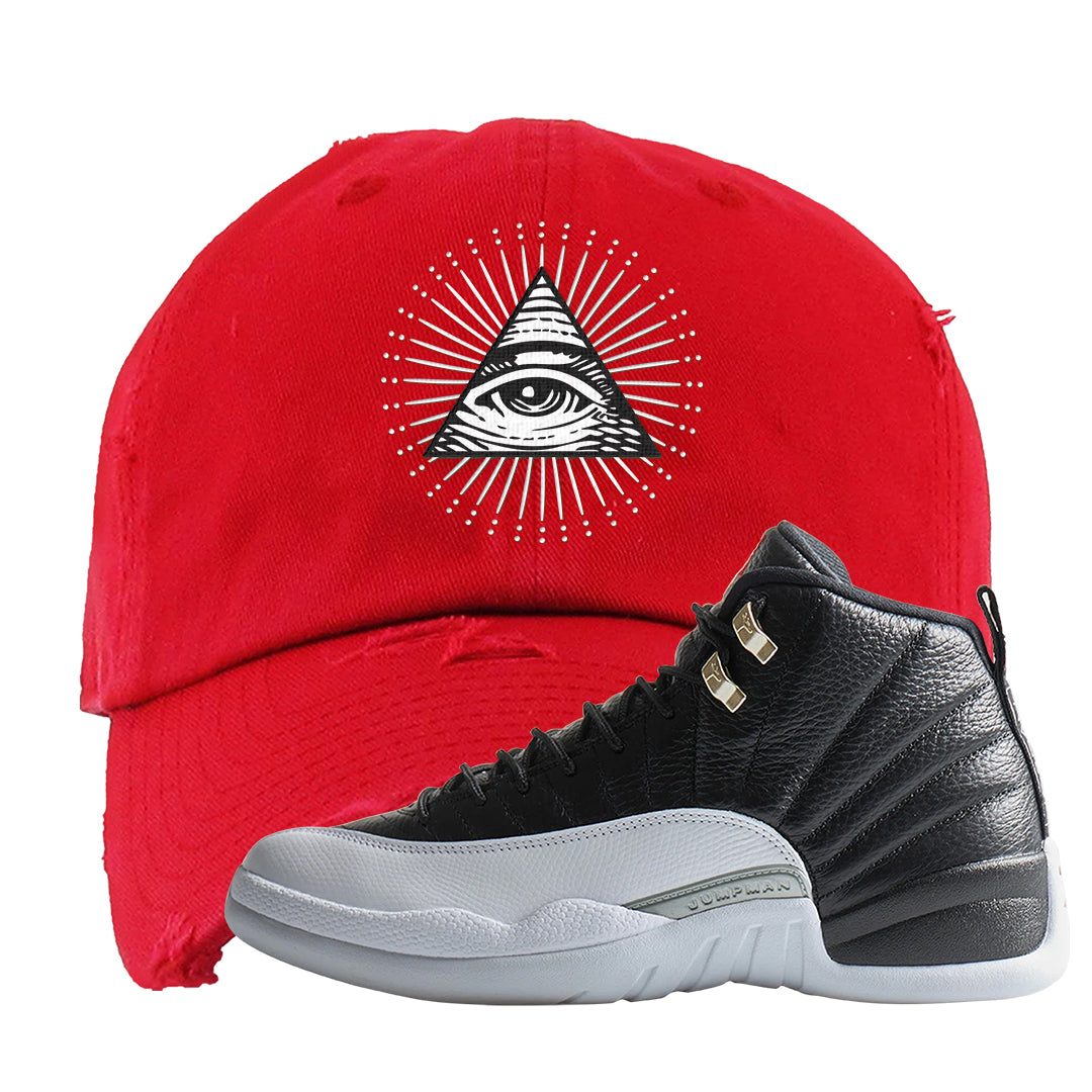Playoff 12s Distressed Dad Hat | All Seeing Eye, Red