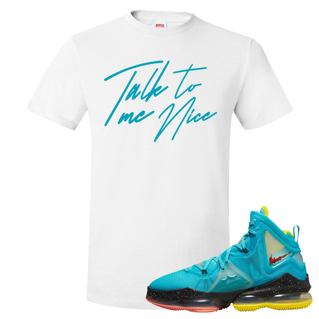 South Beach Christmas Bron 19s T Shirt | Talk To Me Nice, White