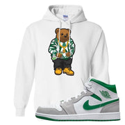 Light Smoke Pine Green Mid 1s Hoodie | Sweater Bear, White