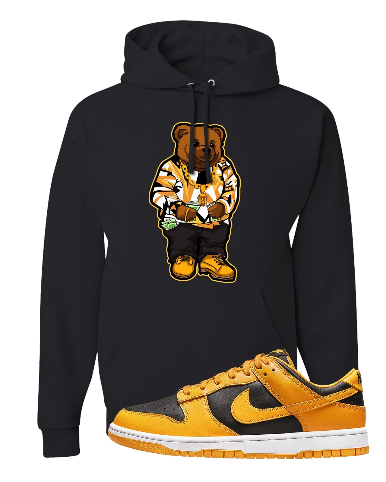 Goldenrod Low Dunks Hoodie | Sweater Bear, Black