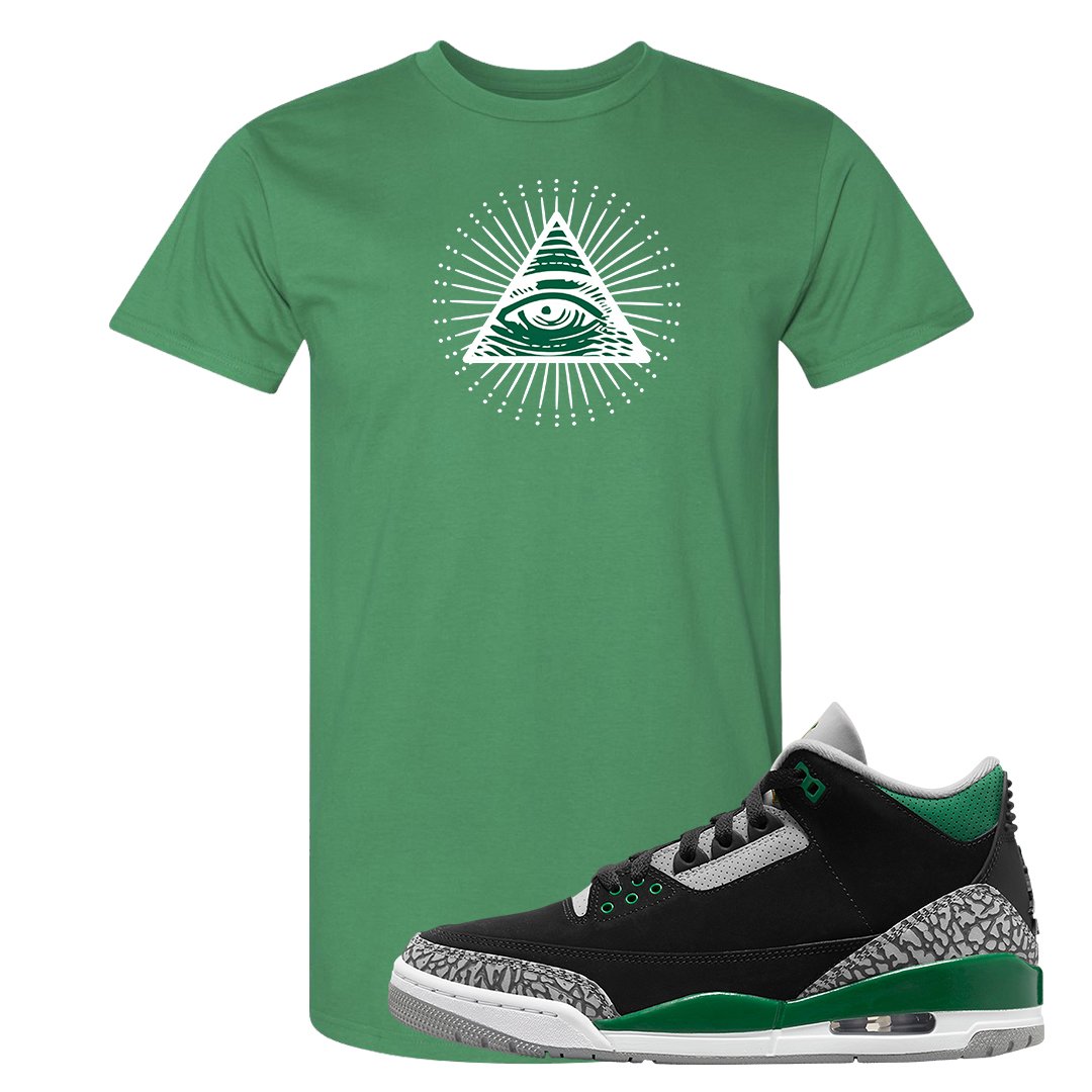 Pine Green 3s T Shirt | All Seeing Eye, Kelly Green