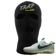 Seafoam Dark Teal Green 90s Ski Mask | Trap To Rise Above Poverty, Black