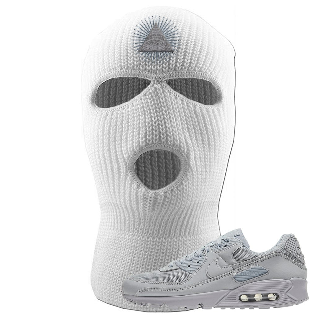 Air Max 90 Wolf Grey Ski Mask | All Seeing Eye, White