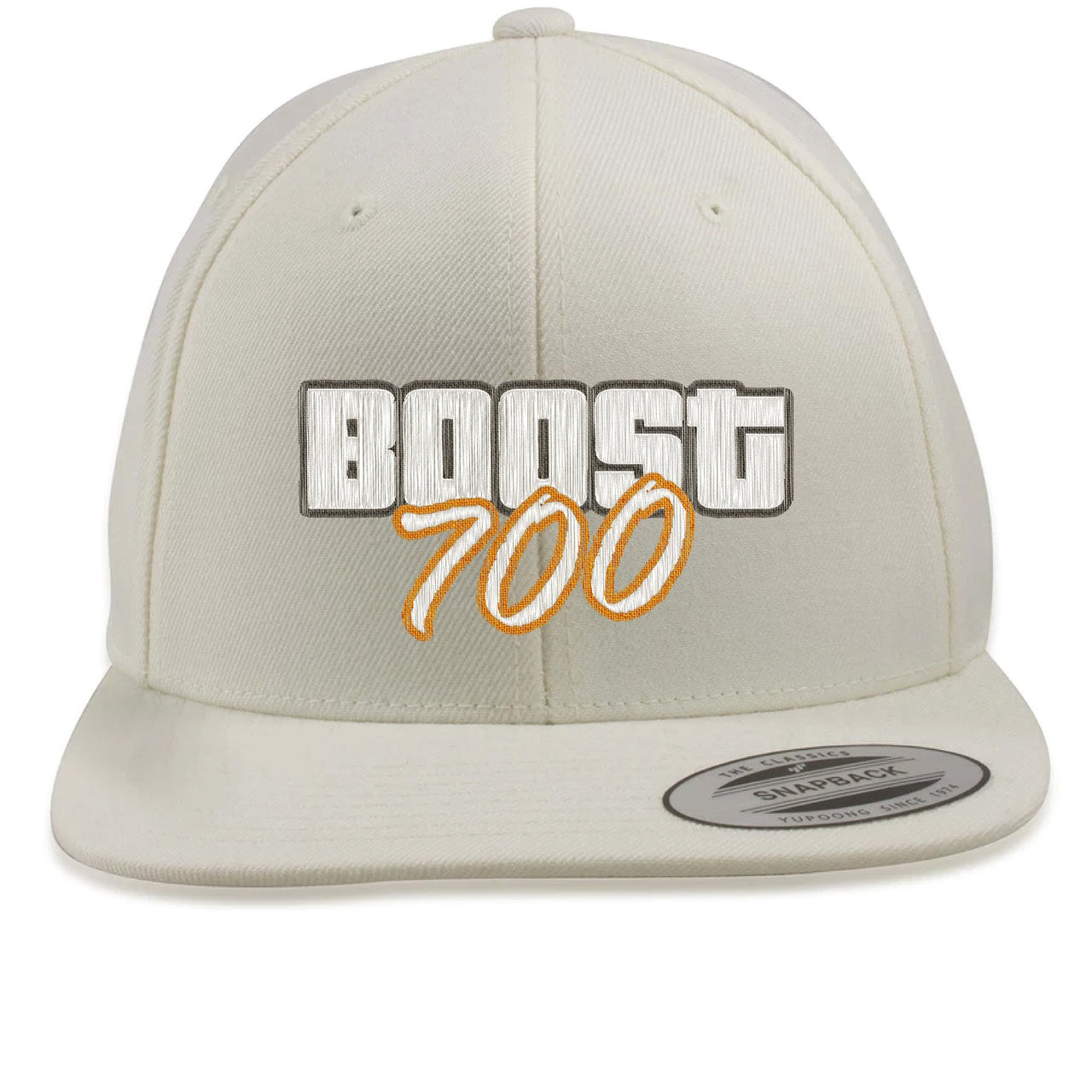 Magnet 700s Snapback Hat | Video Game Cover, Lettering, White