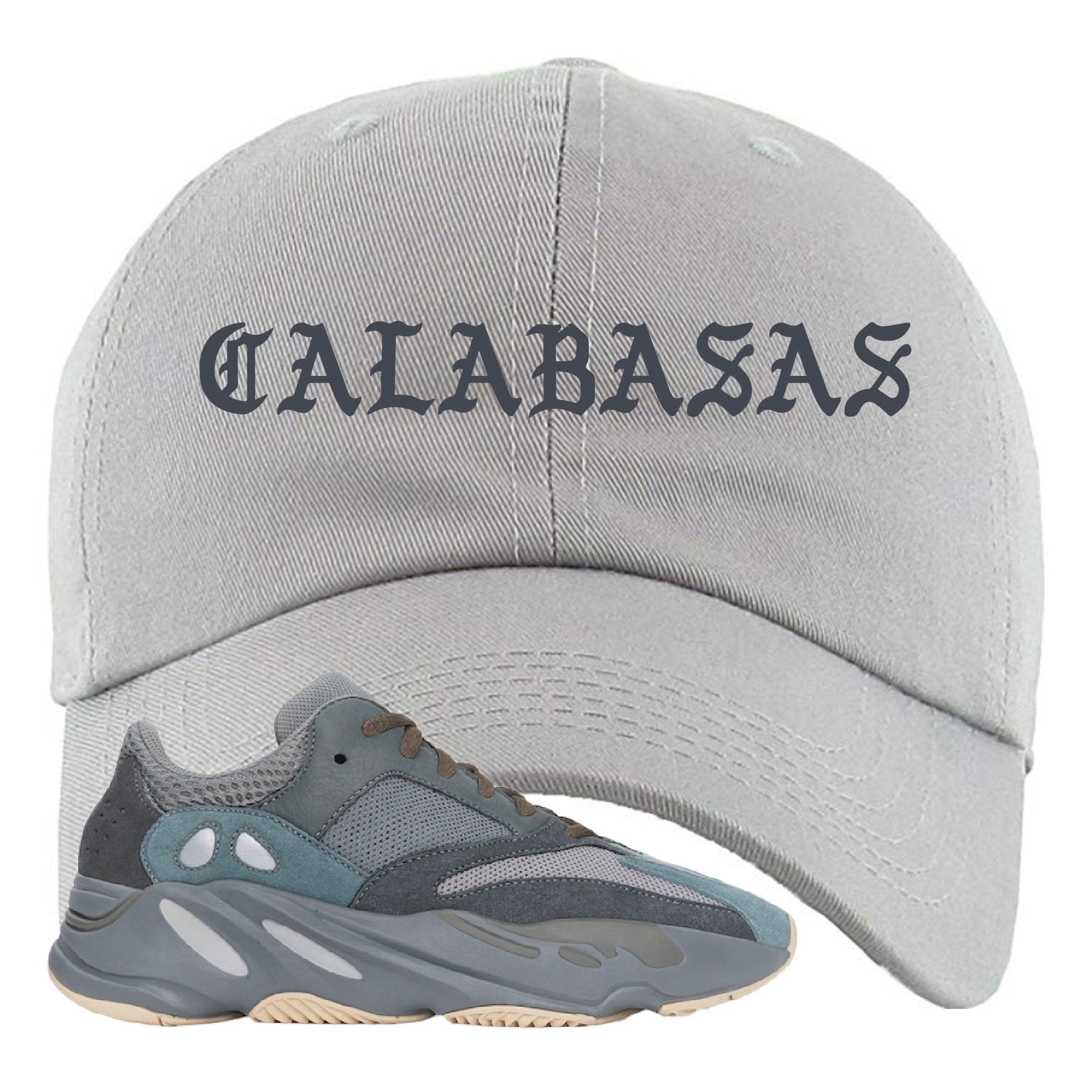 Yeezy Boost 700 Teal Blue Calabasas Light Gray Sneaker Hook Up Dad Hat