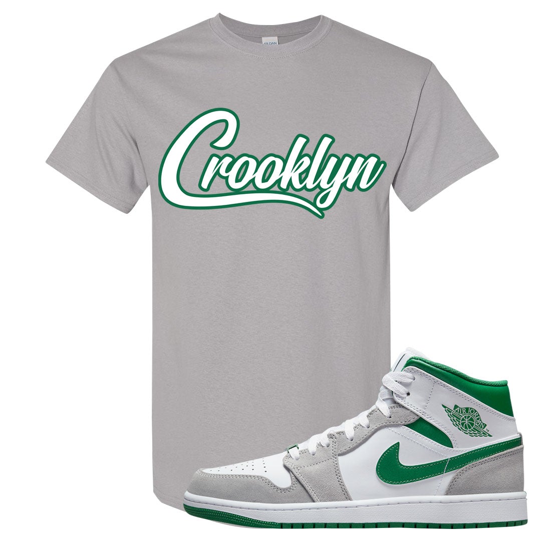 Light Smoke Pine Green Mid 1s T Shirt | Crooklyn, Gravel