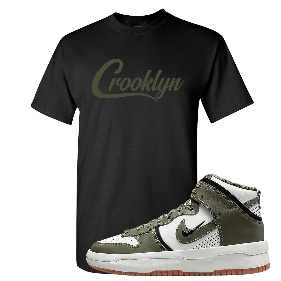 Cargo Khaki Rebel High Dunks T Shirt | Crooklyn, Black