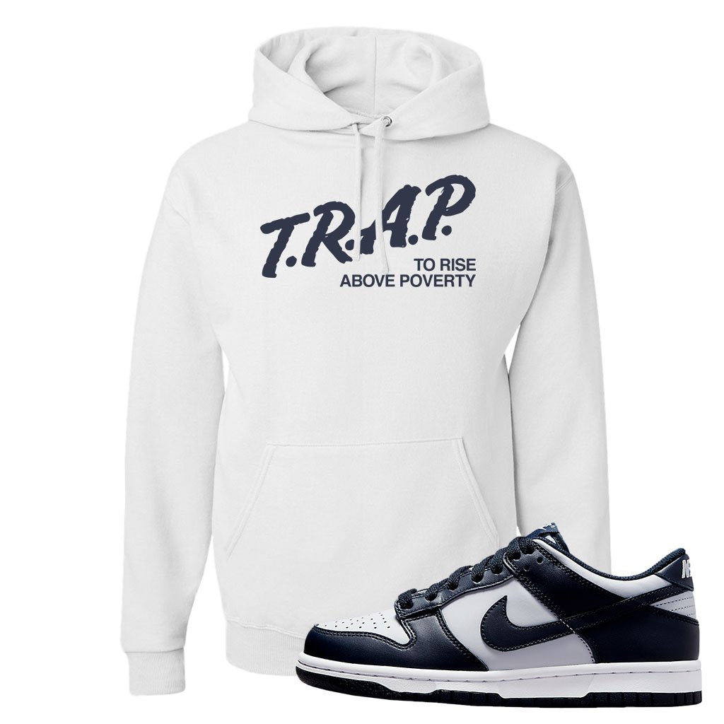 SB Dunk Low Georgetown Hoodie | Trap To Rise Above Poverty, White