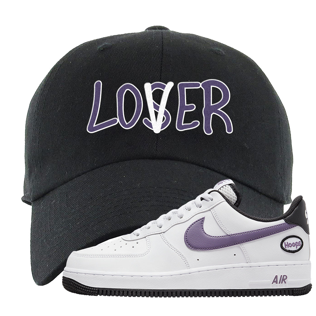 Canyon Purple Hoop AF1s Dad Hat | Lover, Black