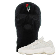 Bone White 500s Ski Mask | Skeleton Hand Rose, Black