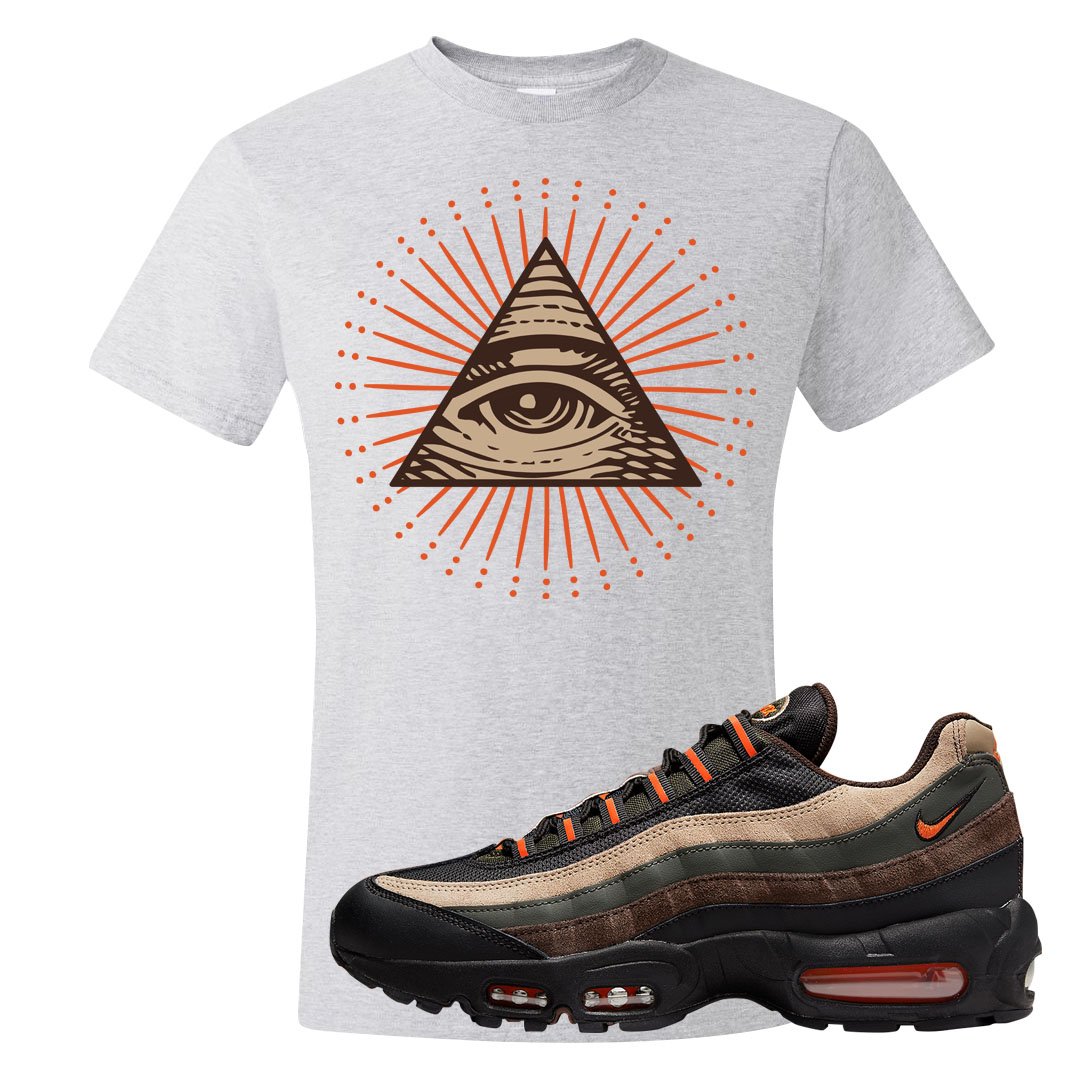 Dark Army Orange Blaze 95s T Shirt | All Seeing Eye, Ash