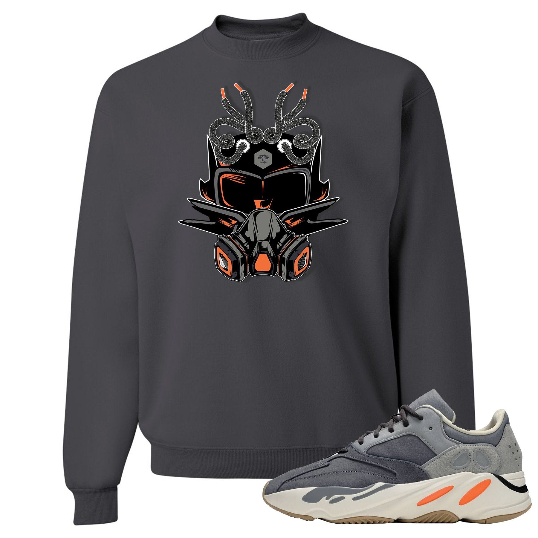 Yeezy Boost 700 Magnet Sneaker Mask Charcoal Sneaker Matching Crewneck Sweatshirt
